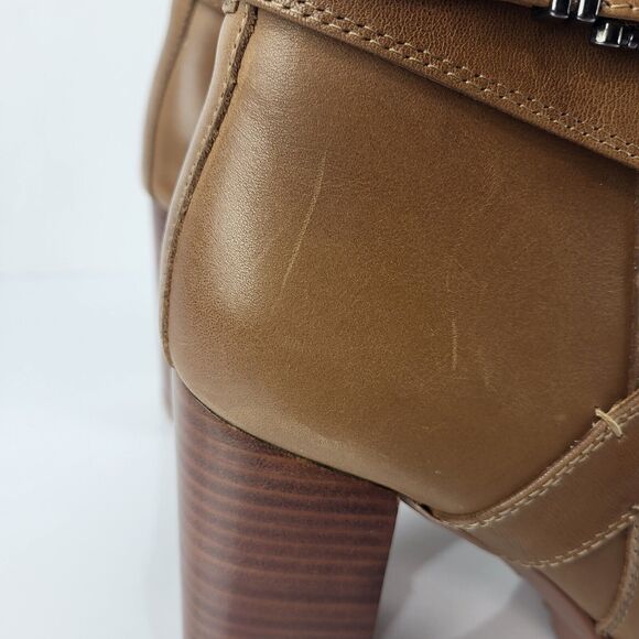 Naturalizer Lyra Boots Leather Buckle Lug Sole Heel Booties Size 10 - Picture 5 of 16